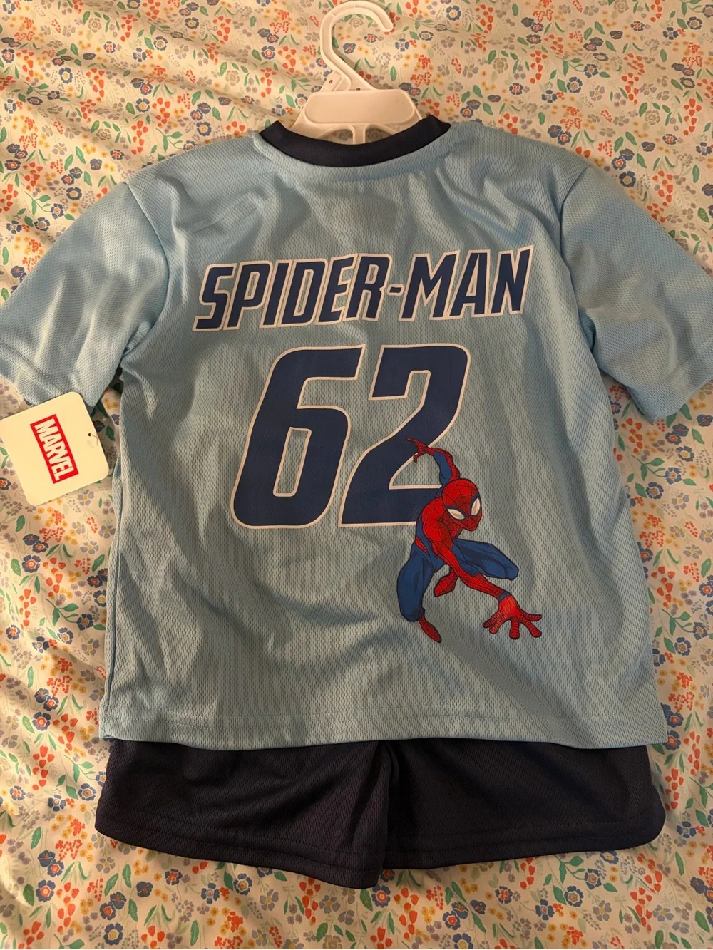 Marvel Light Blue Spider-Man Short Sleeve Tee and shorts